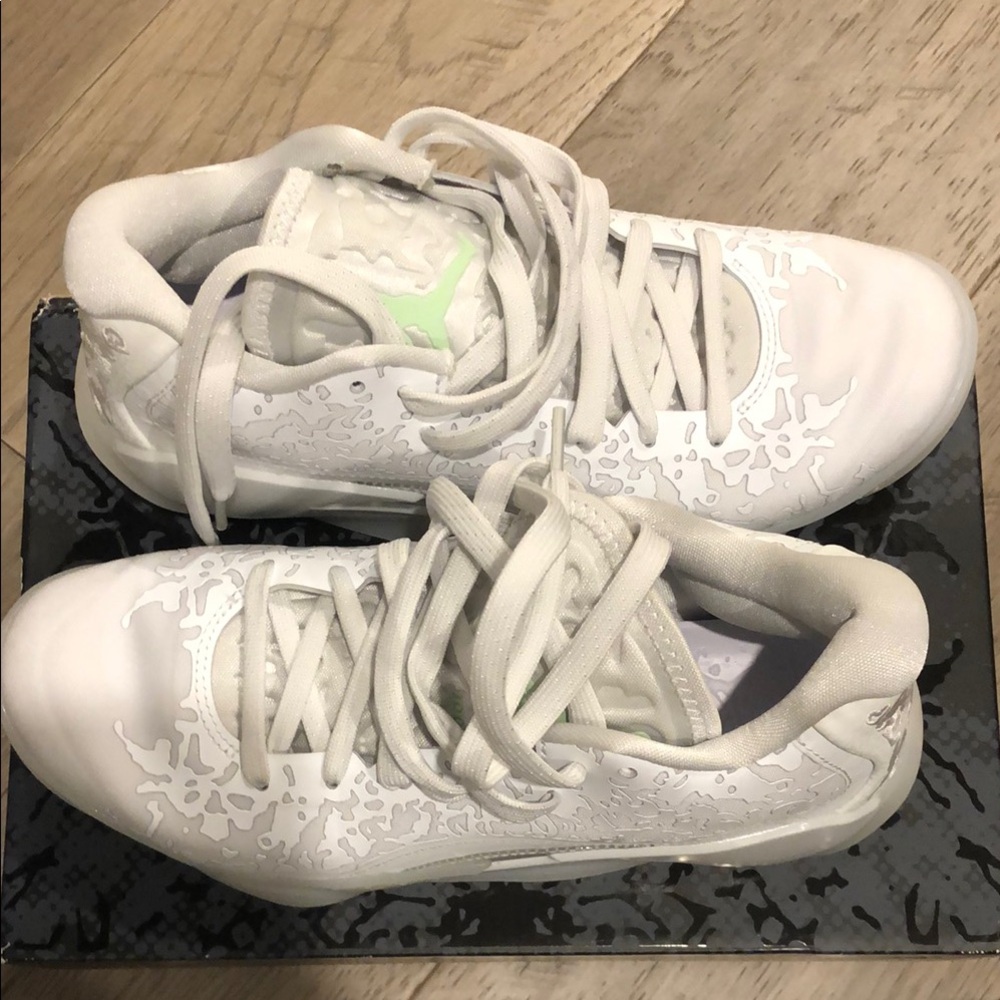 White and Green Zion III Athletic Sneakers